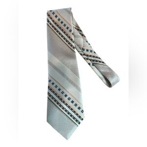 BOTANY 500 VINTAGE MENS WIDE TIE 1970S FASHION FUN GREEN YELLOW TAN 4 X 53"